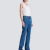 Straight-leg denim jeans