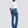 Straight-leg denim jeans