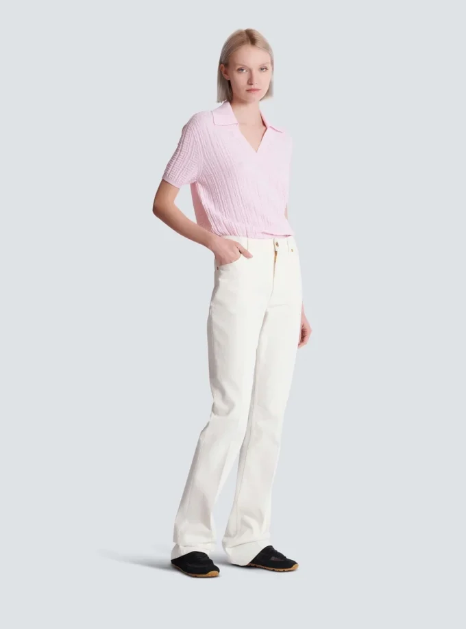 Straight-leg denim jeans