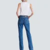 Straight-leg denim jeans