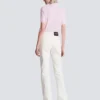 Straight-leg denim jeans