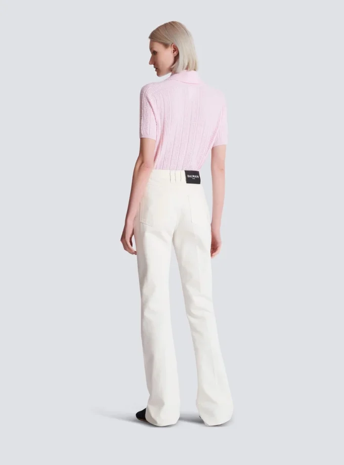 Straight-leg denim jeans