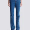 Straight-leg denim jeans
