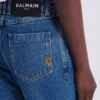 Straight-leg denim jeans