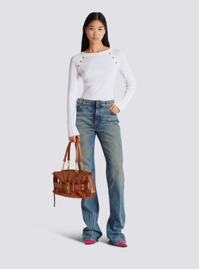 Straight-leg faded denim jeans Straight-leg faded denim jeans