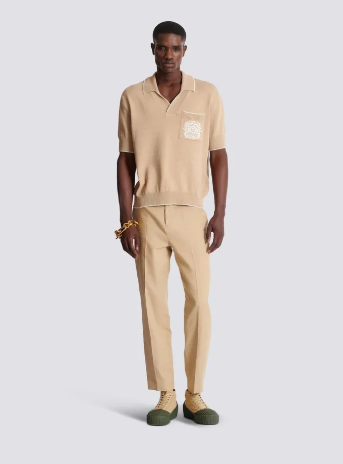 Straight-leg tailored canvas trousers Straight-leg tailored canvas trousers