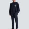 Straight-leg trousers in pinstripe wool