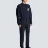 Straight-leg trousers in pinstripe wool