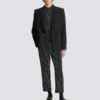 Straight-leg trousers with crystal stripes