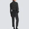 Straight-leg trousers with crystal stripes