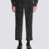 Straight-leg trousers with crystal stripes