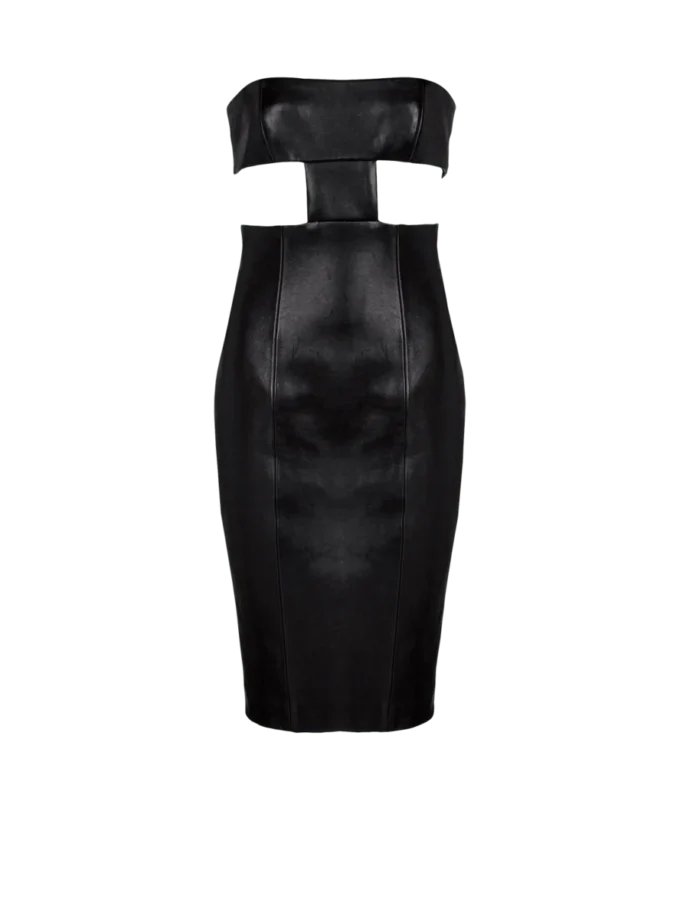 Strapless lambskin dress