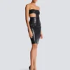 Strapless lambskin dress