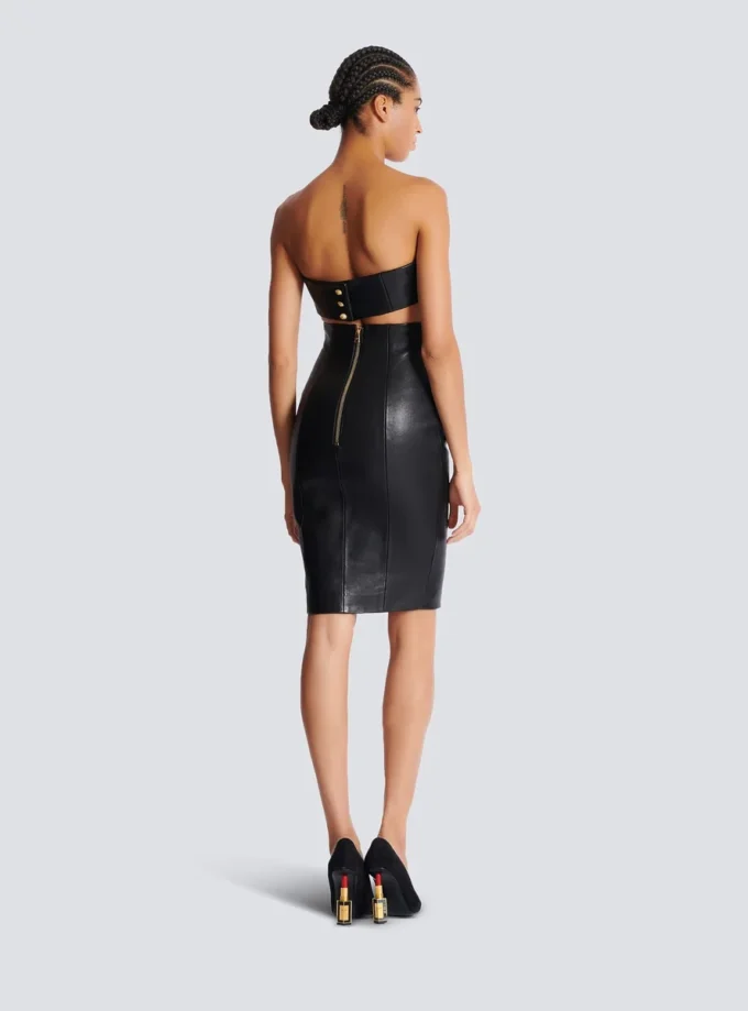 Strapless lambskin dress
