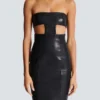 Strapless lambskin dress