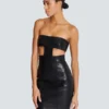 Strapless lambskin dress