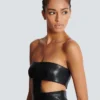 Strapless lambskin dress