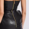 Strapless leather bodycon dress