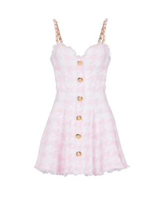 Strappy houndstooth tweed A-line dress Strappy houndstooth tweed A-line dress