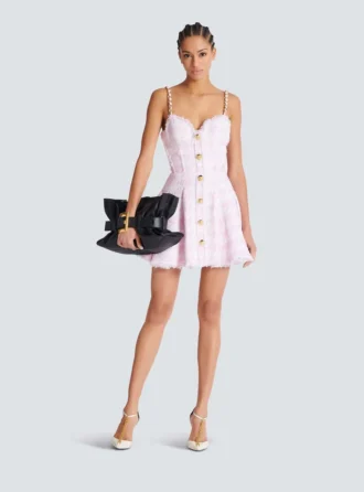 Strappy houndstooth tweed A-line dress Strappy houndstooth tweed A-line dress