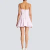 Strappy houndstooth tweed A-line dress