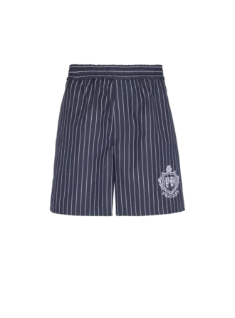 Striped poplin pyjama shorts