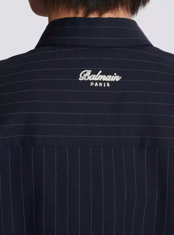 Striped wool College Emblem shirt Striped wool College Emblem shirt