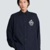 Striped wool College Emblem shirt Striped wool College Emblem shirt