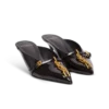 Sync patent leather mules with pointed toe