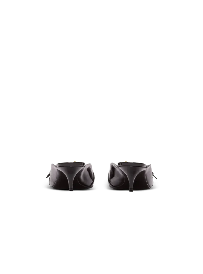 Sync patent leather mules with pointed toe