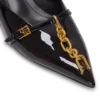 Sync patent leather mules with pointed toe