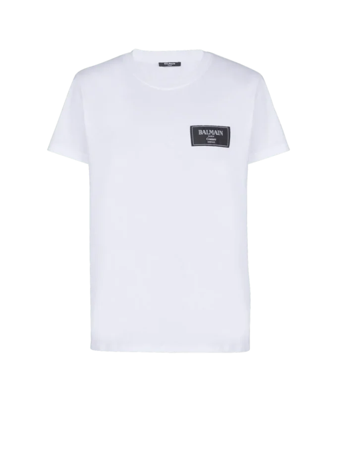 T-shirt with Balmain Couture label T-shirt with Balmain Couture label