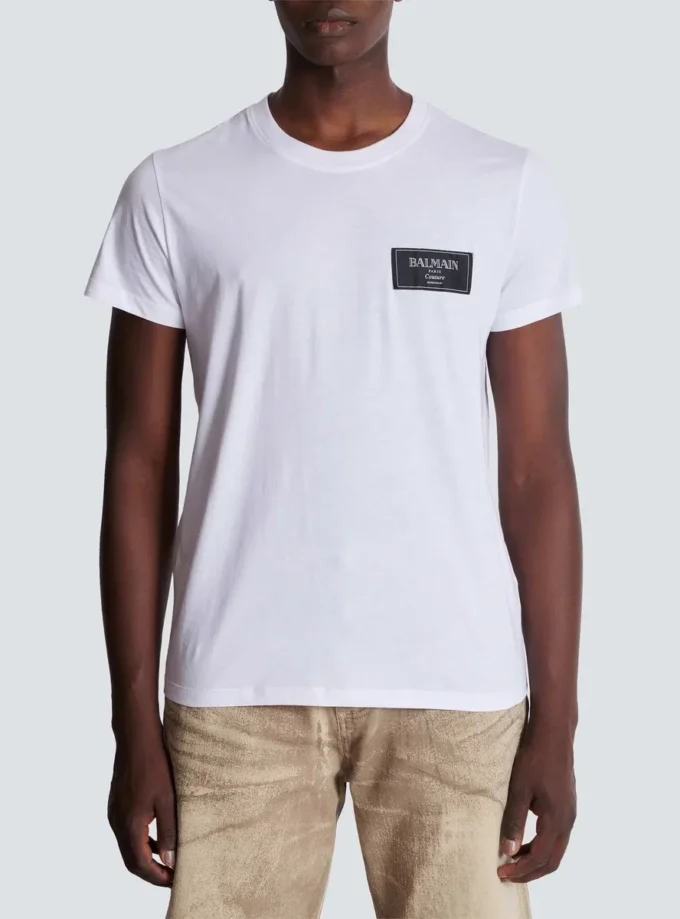 T-shirt with Balmain Couture label T-shirt with Balmain Couture label