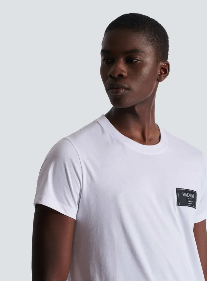 T-shirt with Balmain Couture label T-shirt with Balmain Couture label