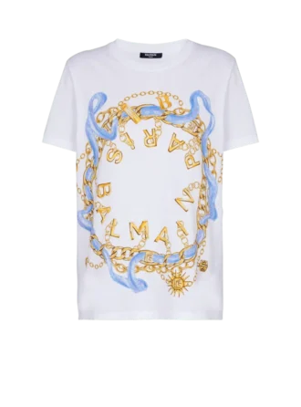 T-shirt with Balmain Paris Chain print T-shirt with Balmain Paris Chain print