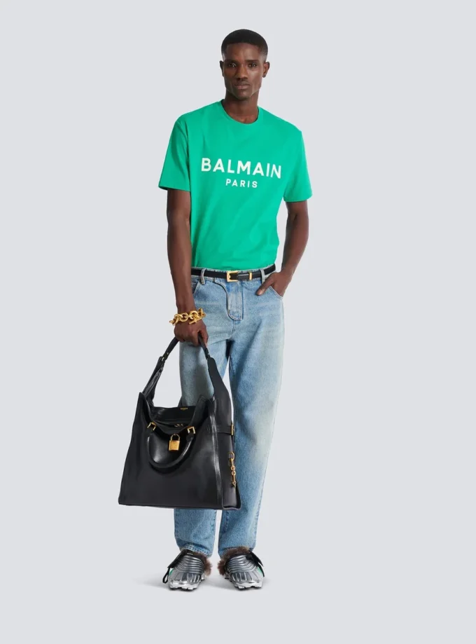 T-shirt with Balmain Paris print T-shirt with Balmain Paris print