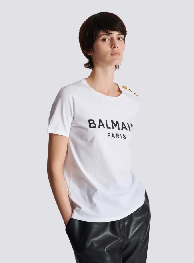 T-shirt with Balmain Paris print