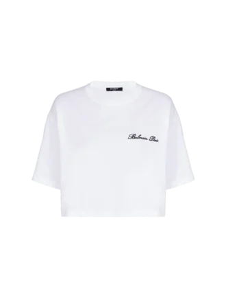 T-shirt with Balmain Signature embroidery T-shirt with Balmain Signature embroidery