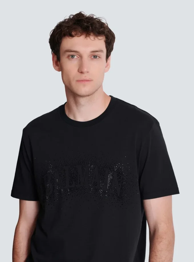 T-shirt with embroidered crystal spray effect T-shirt with embroidered crystal spray effect