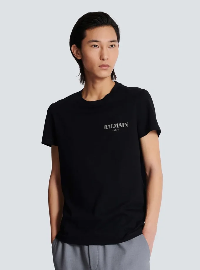 T-shirt with vintage gel Balmain logo