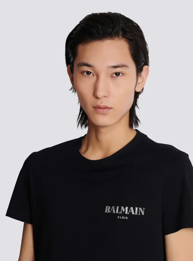 T-shirt with vintage gel Balmain logo