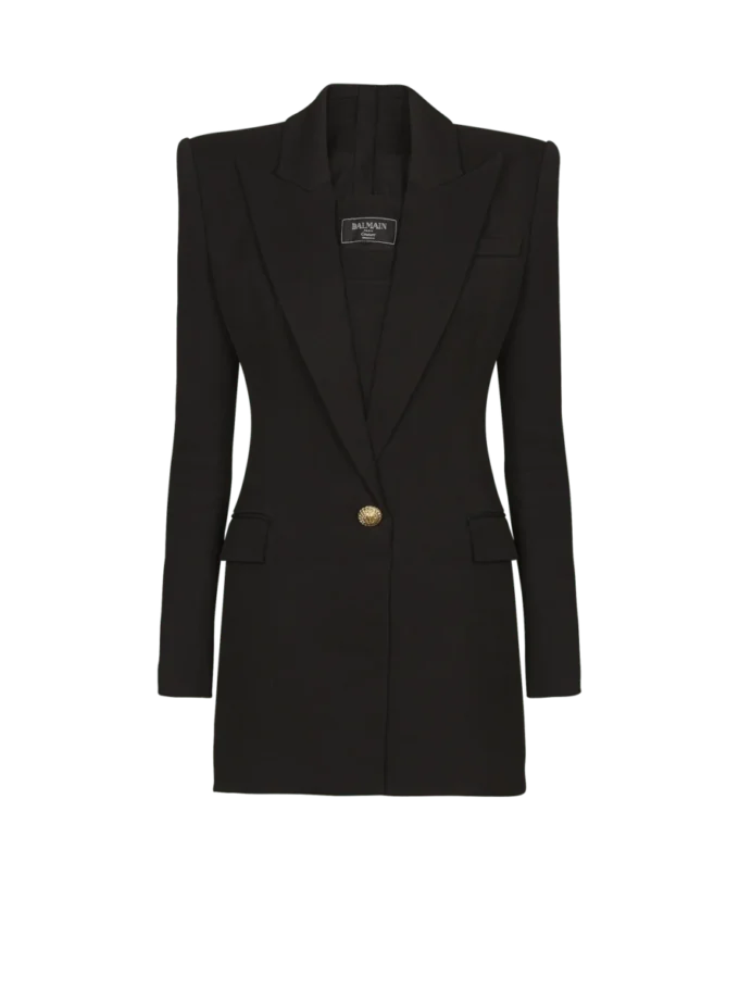 Tailored two pockets double-collar mini dress