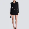 Tailored two pockets double-collar mini dress