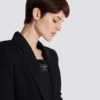 Tailored two pockets double-collar mini dress