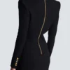 Tailored two pockets double-collar mini dress