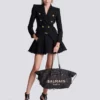 Track tote bag in raffia and calfskin Track tote bag in raffia and calfskin