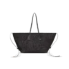 Track tote bag in raffia and calfskin Track tote bag in raffia and calfskin