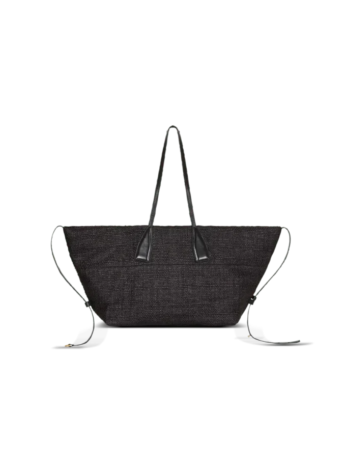 Track tote bag in raffia and calfskin Track tote bag in raffia and calfskin