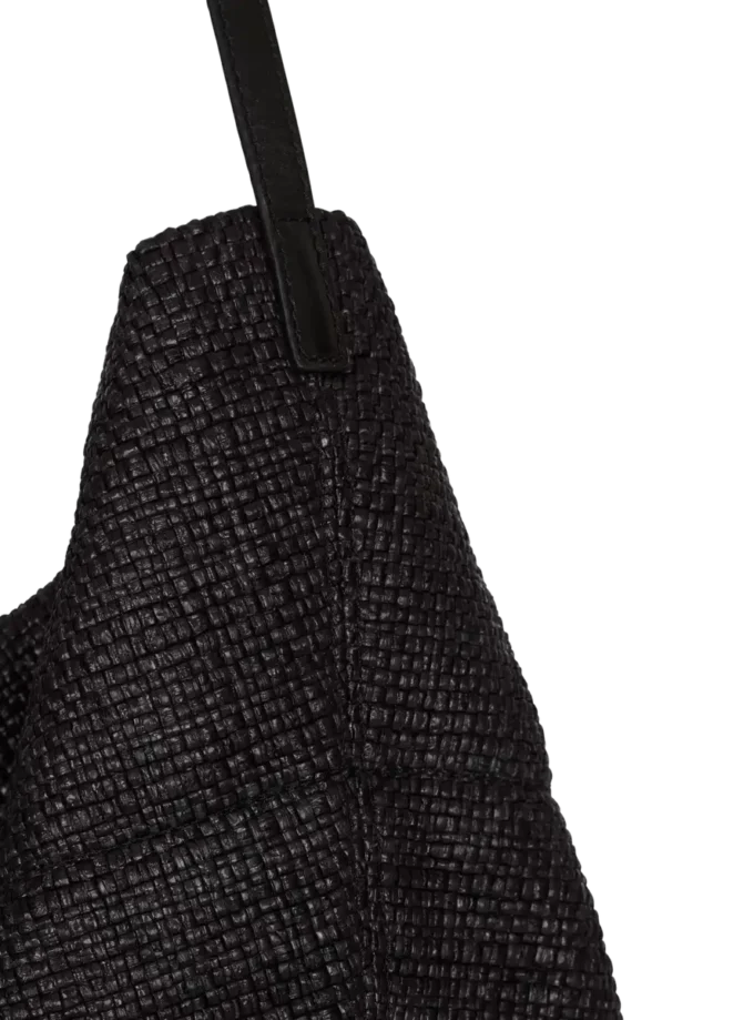 Track tote bag in raffia and calfskin Track tote bag in raffia and calfskin