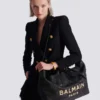 Track tote bag in raffia and calfskin Track tote bag in raffia and calfskin
